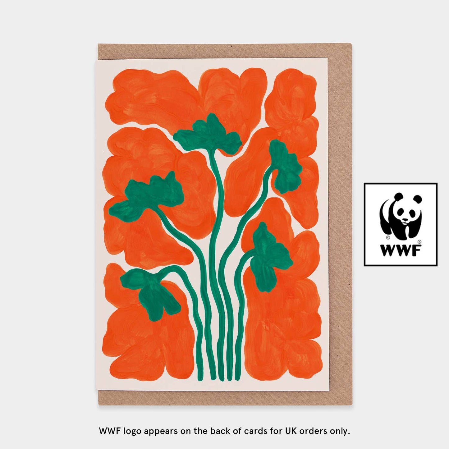 Poppies WWF Greetings Card: UK (includes WWF-UK logo)