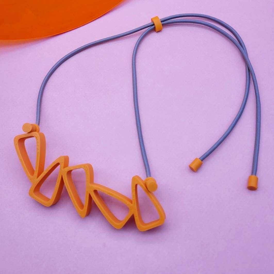 Stack Necklace: Red & Pastel Blue