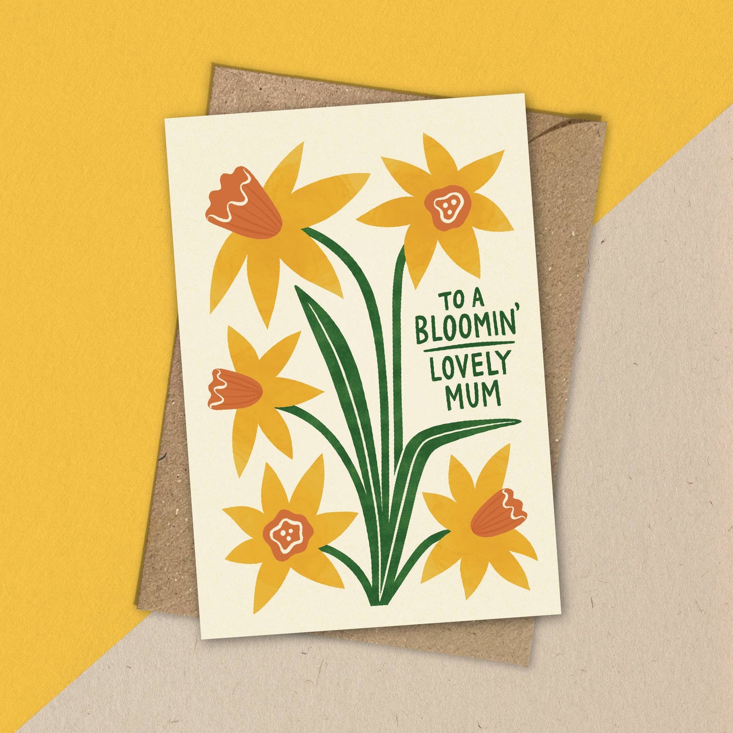 Daffodil Mum |  Floral Greeting Card for Mum: Naked