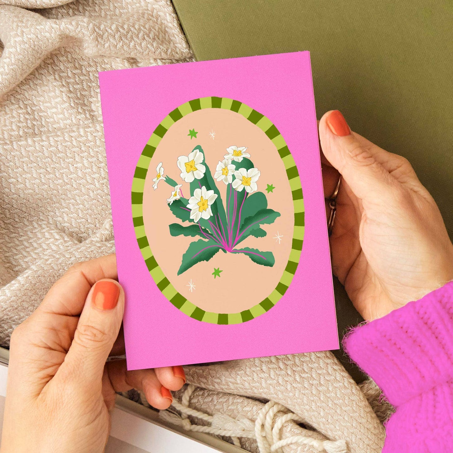 Primrose Flower Blank Card | Just Because, Any Occasion