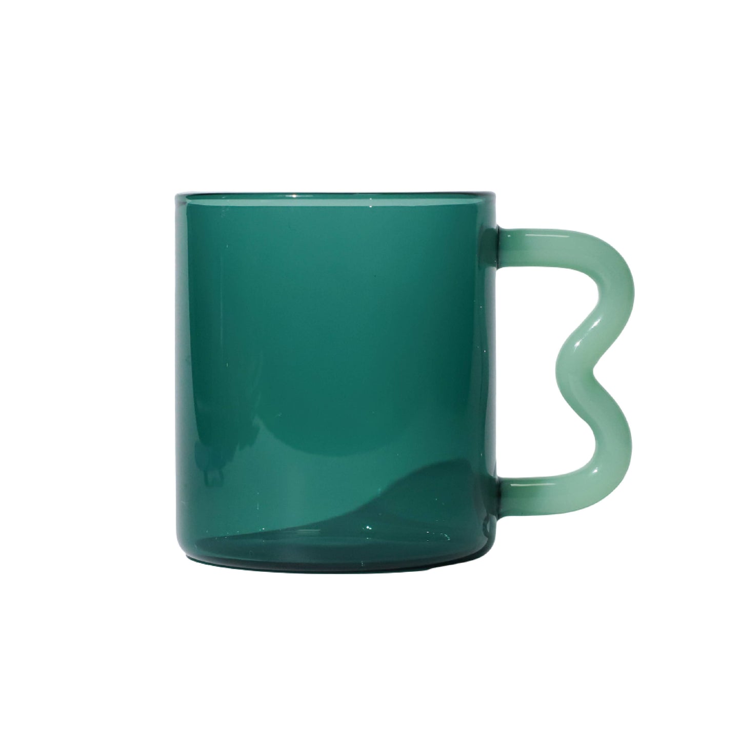Helio Ferretti Wave Handled Glass Mug Jade