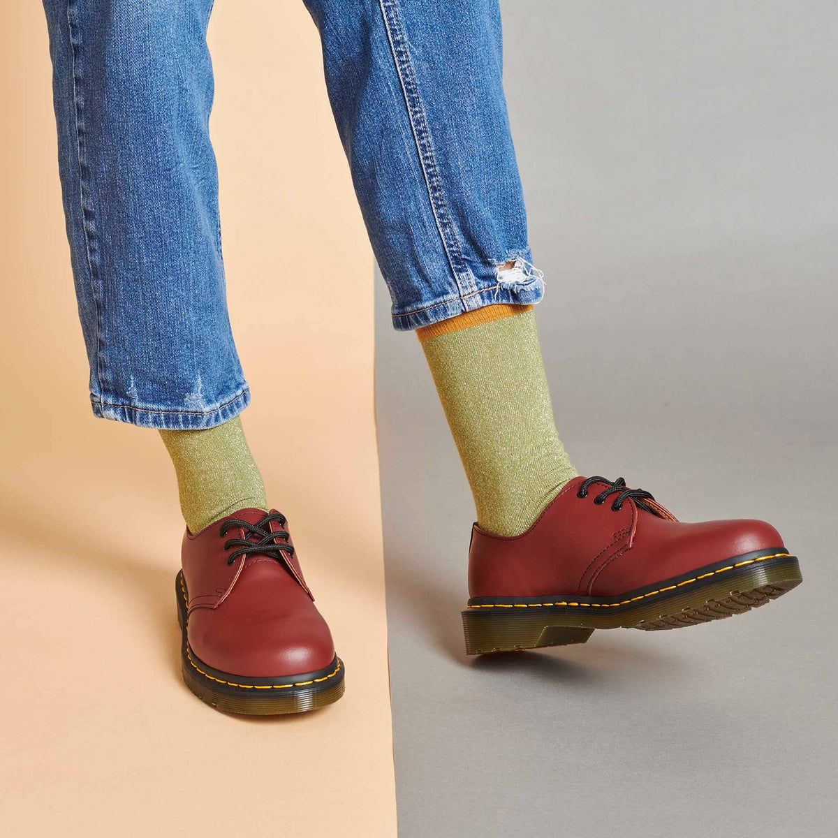 Women's Organic Cotton Crew Socks 2026: LARGE CHECK - RED/LIGHT PINK / 4-7 UK / 6.5-9.5 US