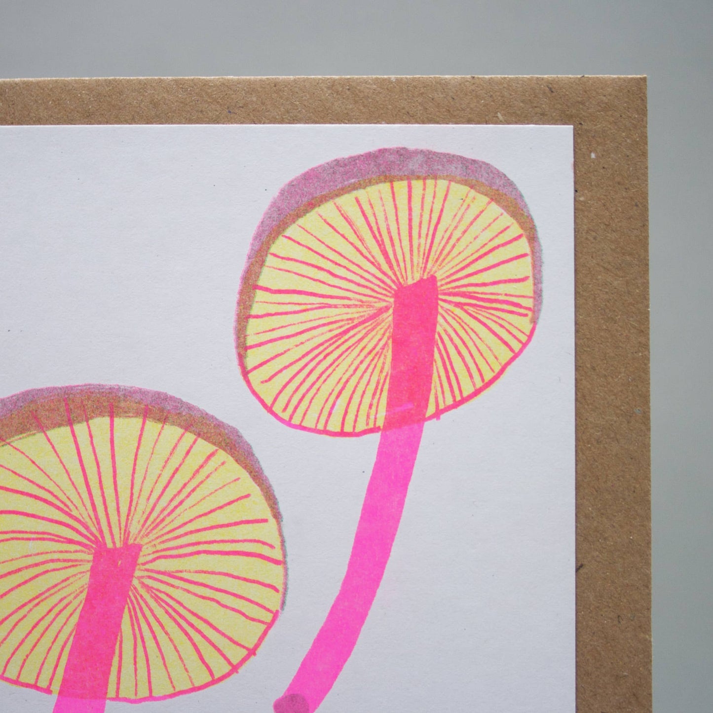 Mushrooms Card | Risograph Printed | Gardening & Food: With Bio Cello