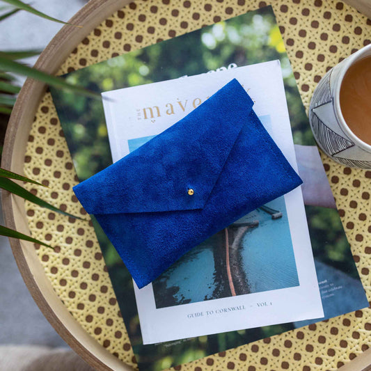 Suede Everyday Purse: Ultramarine Blue / Gold