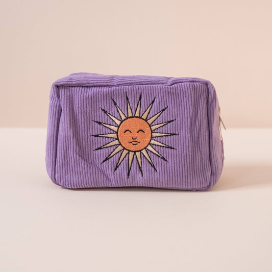 Corduroy Makeup Bag in Lavender