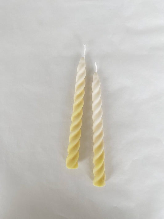Ombre Lemon Curd Candle sticks Set. Vegan, soy