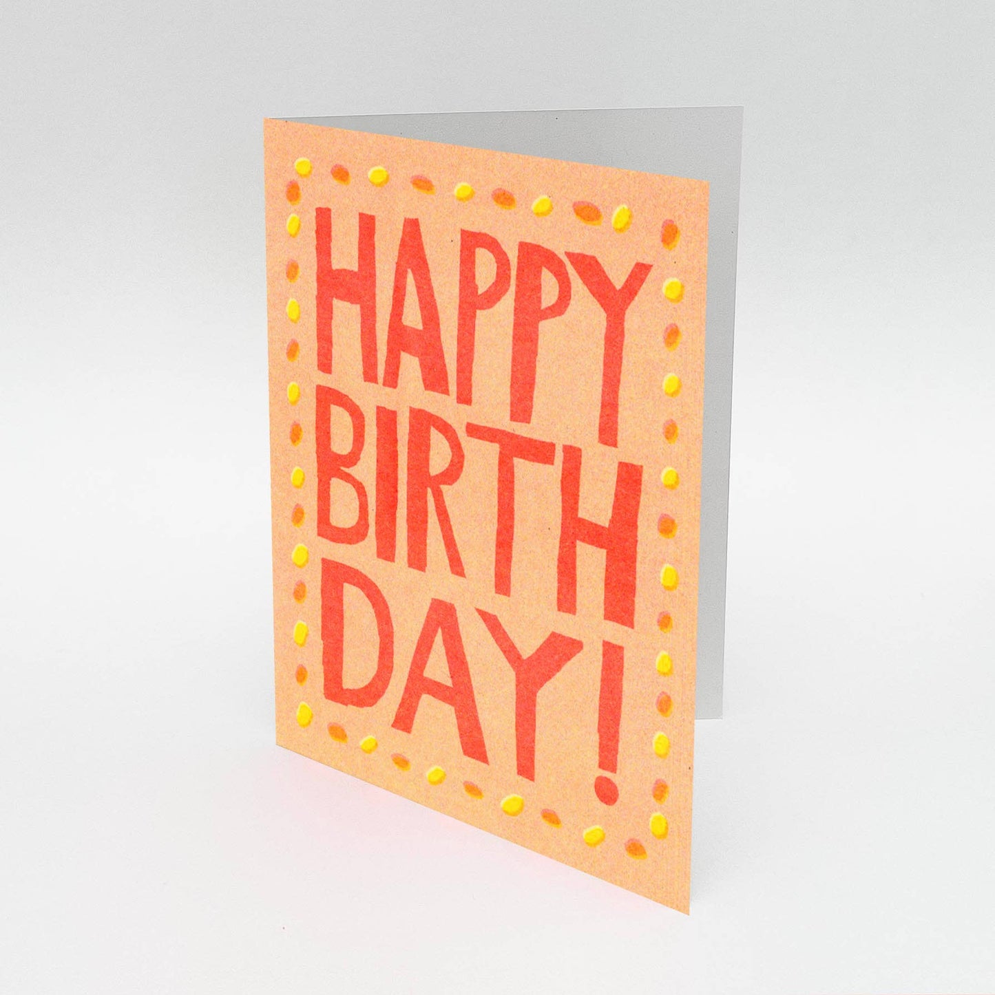 Birthday Card in Red | Risograph Printed | Happy Birthday: With Bio Cello